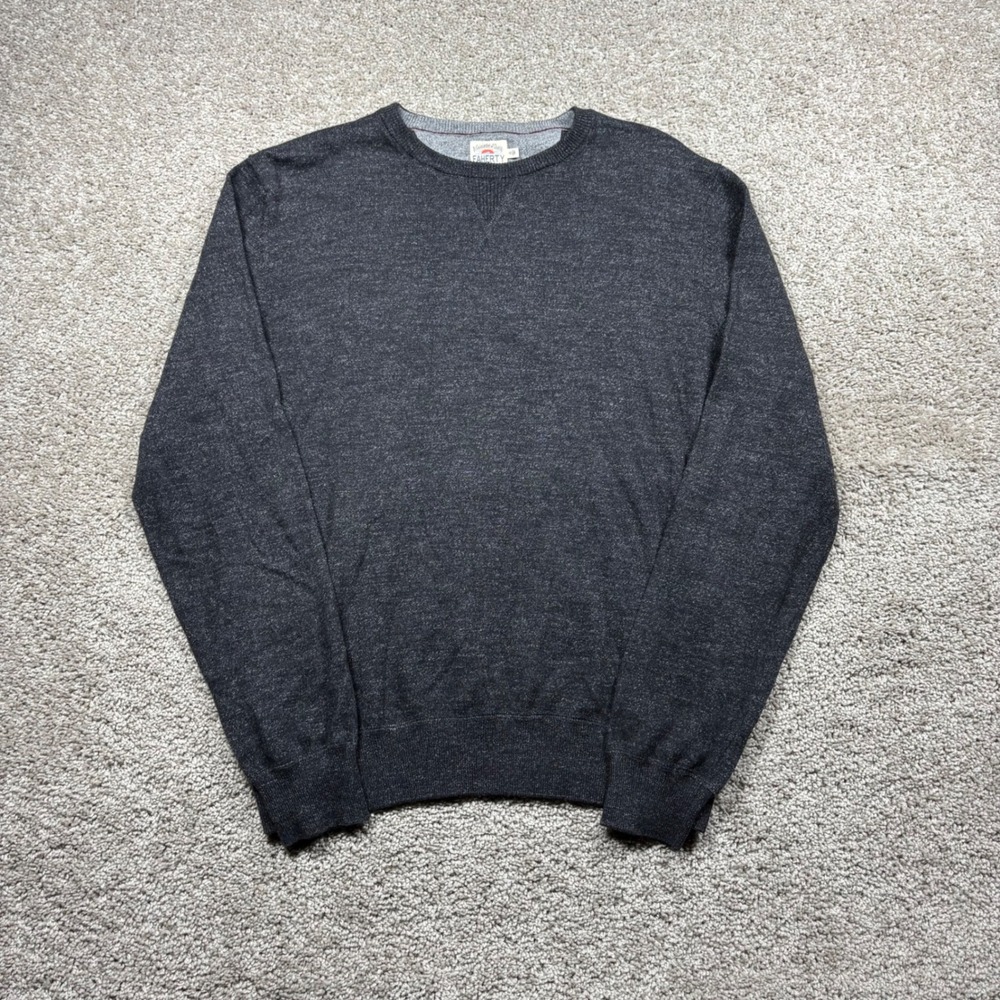 Faherty Mens Cotton Cashmere Crewneck Sweater Charcoal Gray Heather Size M